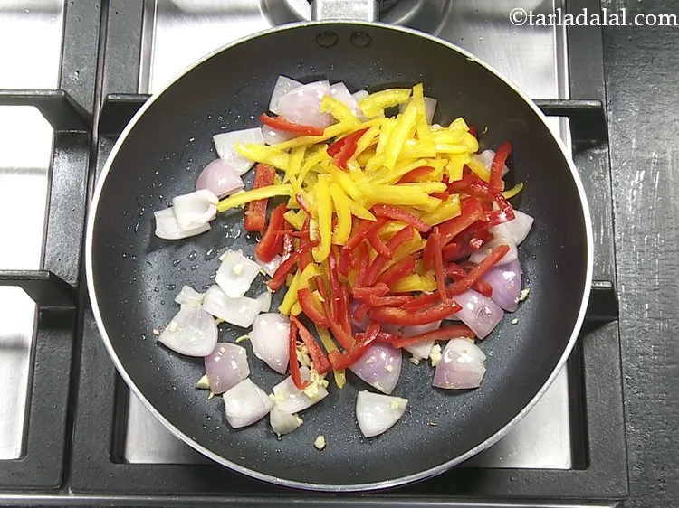 Step 4 – Add the capsicum.