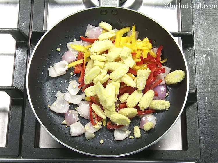 Step 5 – Add baby corn. We have blanched the baby corn before adding but,if you like the …