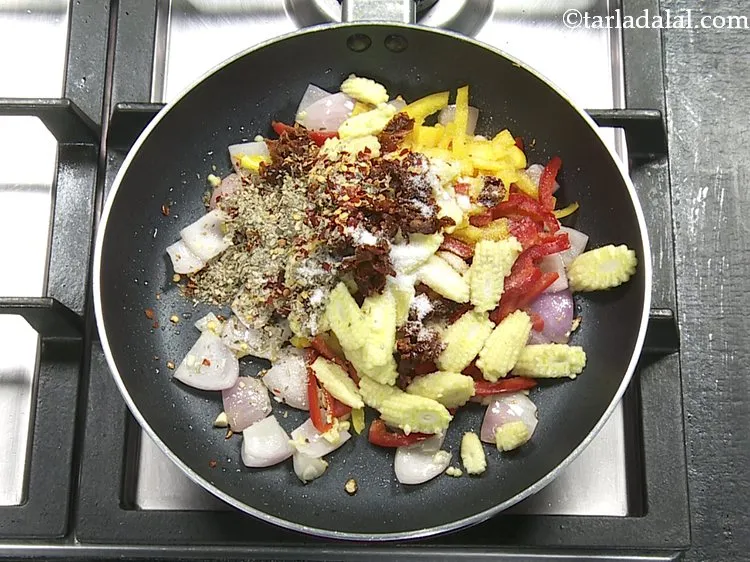 Step 8 – Add mixed herbs and salt.