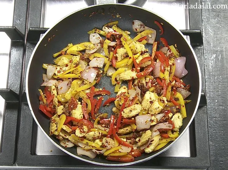 Step 9 – Mix well and cook on a medium flame for 2 minutes, while stirring occasionally.