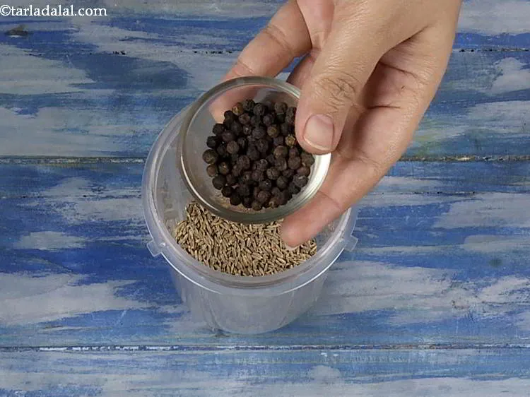 Step 33 – Add the peppercorns. They are popularly termed as kalimirch. Use the whole peppercorns only as …