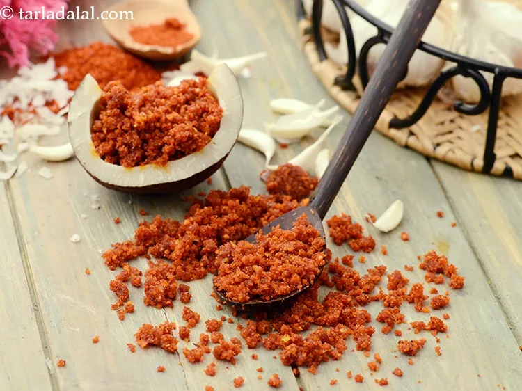 Step 8 – The <a href="https://www.tarladalal.com/dry-garlic-chutney-2860r" target="_blank"><strong>dry garlic chutney</strong></a> is a famous Maharashtrian recipe, which can be made …