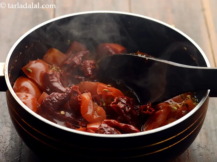 Step 9 – Combine all the ingredients together and cook on a medium flame for 6 to 8 …