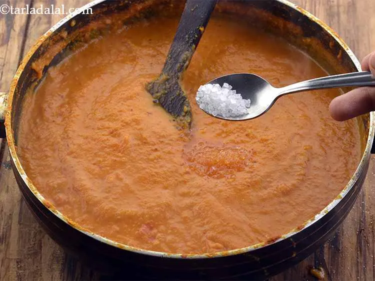 Step 29 – Add sugar depending upon the sourness of tomatoes.