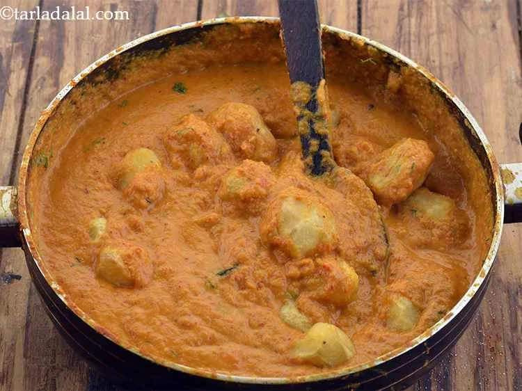 Step 43 – Finally, add the fried potatoes and cook&nbsp;<strong>dum aloo | restaurant style dum aloo | Punjabi …