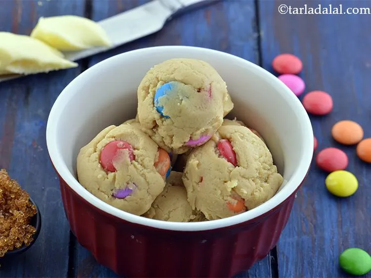 Step 14 – Shape into tiny balls and serve&nbsp;<strong>edible cookie dough recipe | gems cookie dough | Indian …