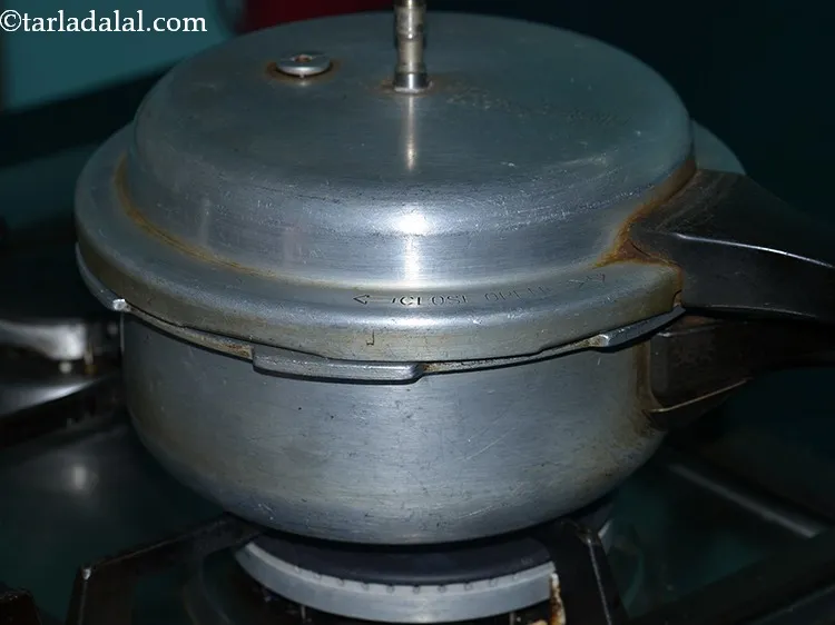 Step 47 – Cover it with a lid (with the ring on the lid but without the whistle) …