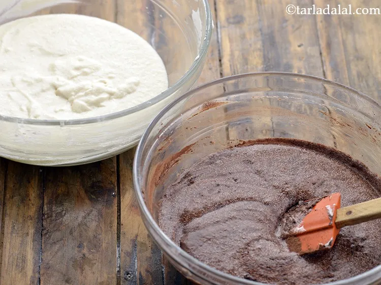 Step 18 – Mix very well to form a chocolate sponge batter.
