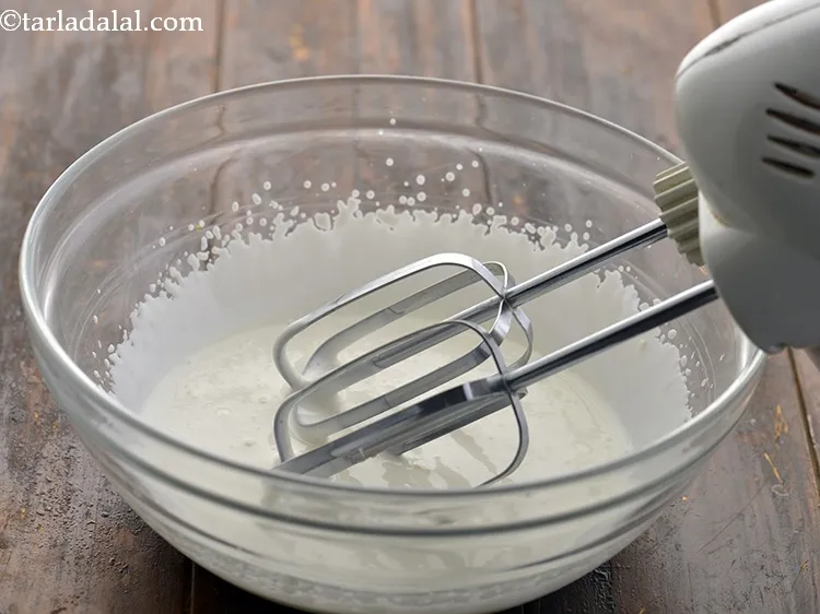 Step 4 – Beat the fresh cream and condensed milk well using an electric beater for 2 minutes …