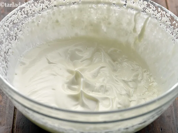 Step 6 – You will see the mixture becomes light and fluffy as it thickens &amp; emulsifies.