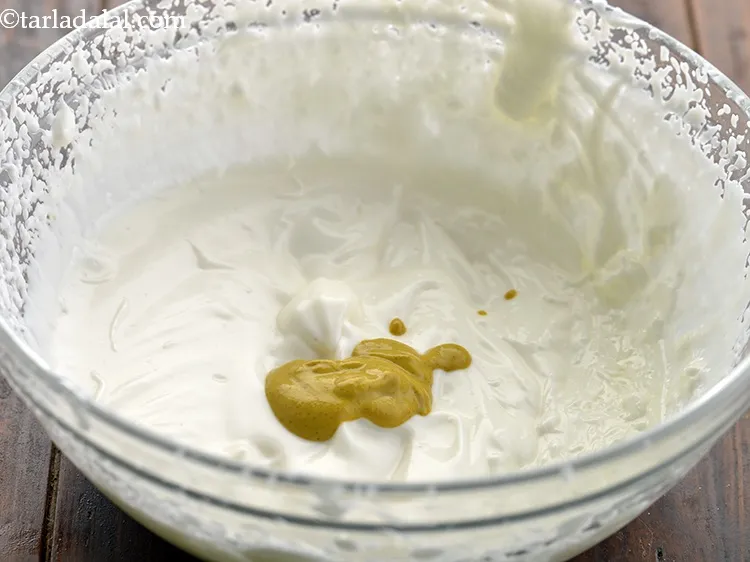 Step 7 – Add the mustard paste. Mayonnaise variations make use of herbs, garlic, chilli flakes, basil, dill …