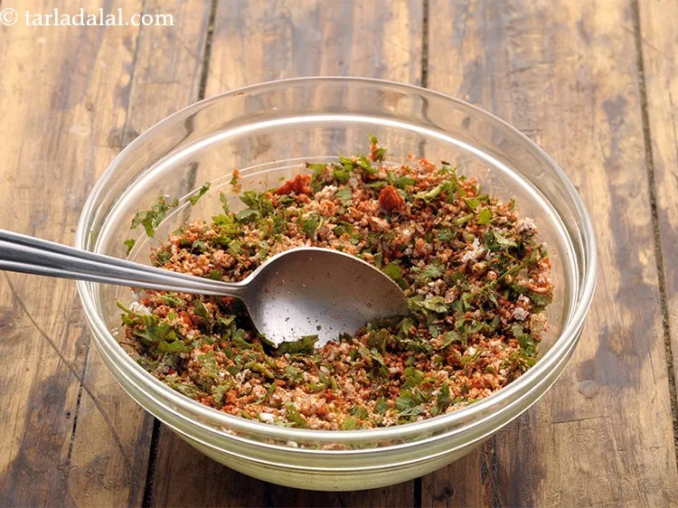 Step 9 – Mix everything well and our masala mixture for stuffing vegetables is ready.