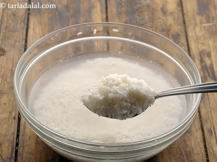 Step 21 – This is how the rice looks after soaking.