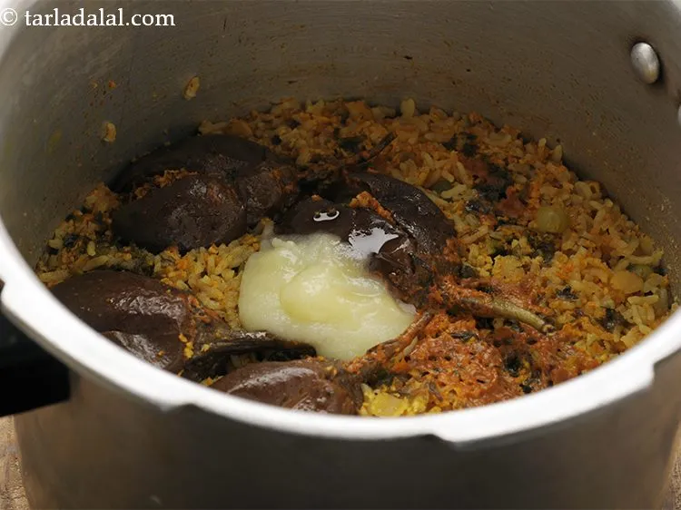 Step 38 – Add the remaining 1 tbsp of ghee to the dal bhat.