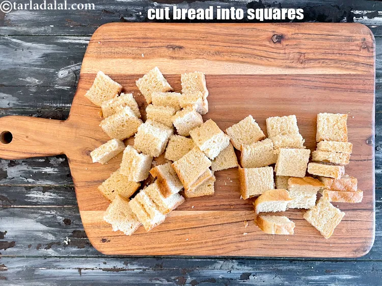 Step 30 – Cut your whole wheat bread into square shape as they are much easier to eat …