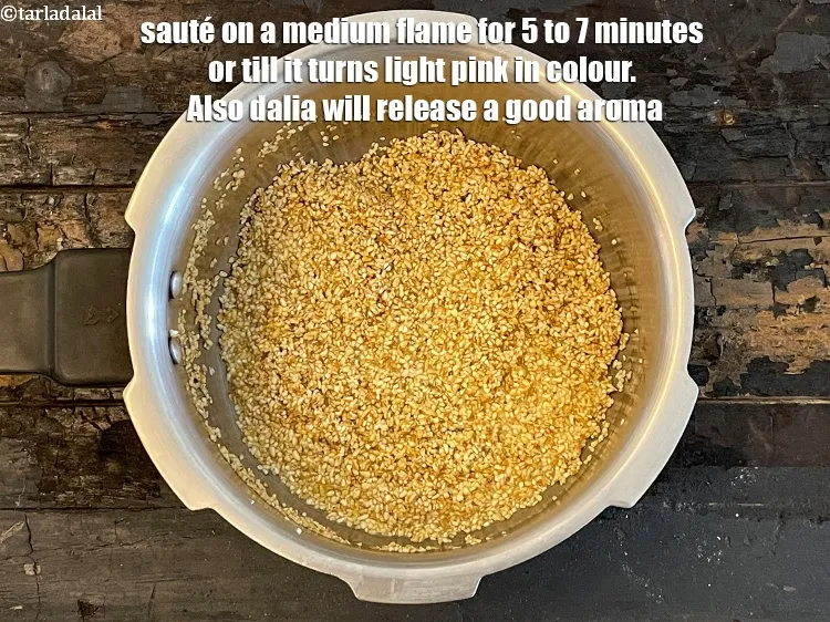 Step 5 – Saut&eacute; on a medium flame for 5 to 7 minutes or till it turns light …