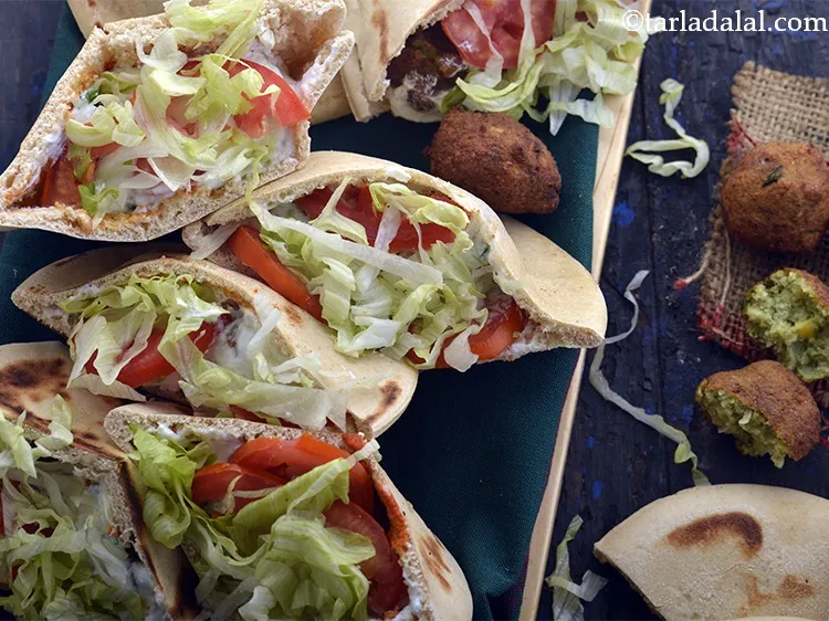 Step 40 – Serve <strong>falafel in pita bread</strong> immediately.