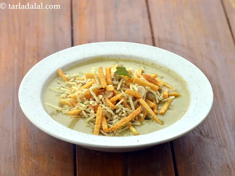 Step 8 – The misal can be made in advance, but it should be re-heated and topped with …