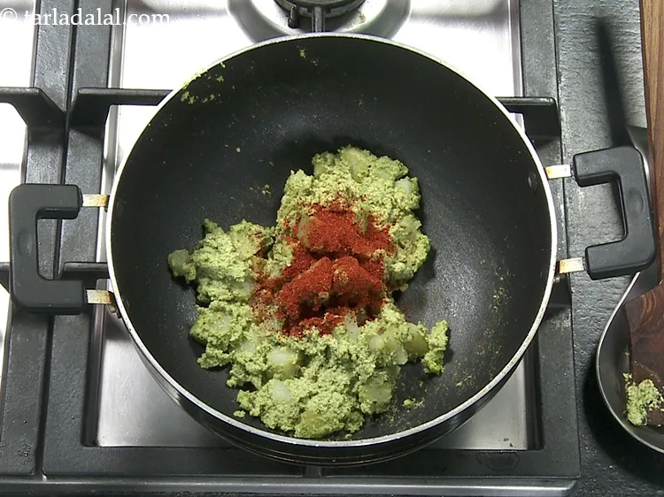 Step 34 – Add 3/4 tsp&nbsp;<a href="https://www.tarladalal.com/glossary-chilli-powder-red-chilli-powder-339i">chilli powder</a> Some people do not use chilli powder during fasting. You …