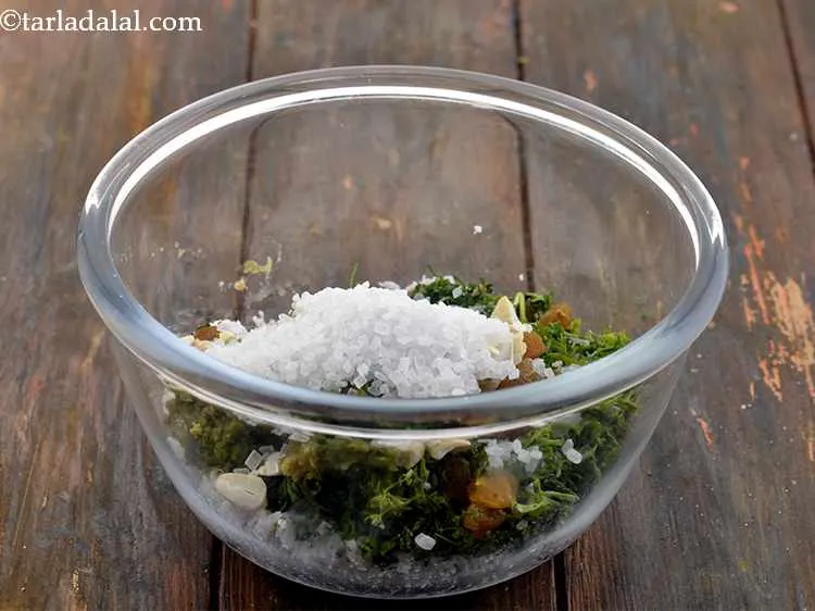 Step 8 – Add the sugar for the subtle sweetness required in the Farali pattice.