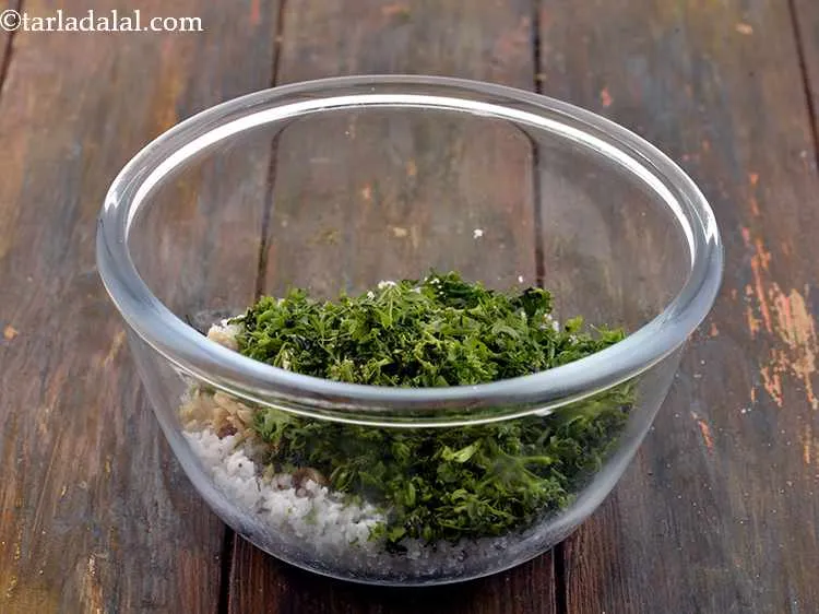 Step 4 – Add the coriander (dhania) for a hint of freshness.