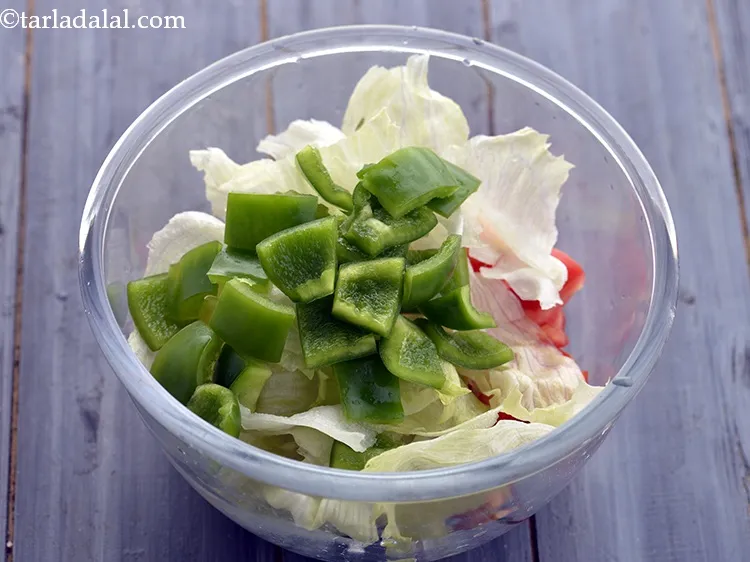 Step 19 – Add capsicum cubes.