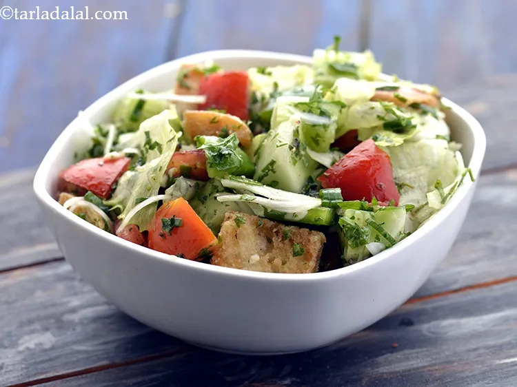 Step 28 – If you enjoyed this <strong>Lebanese Fattoush salad recipe</strong>, check out our <a href="https://www.tarladalal.com/recipes-for-lebanese-115"><strong>collection of vegetarian …