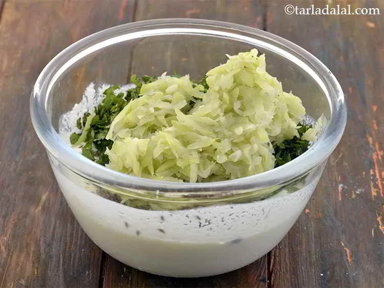 Step 14 – Finally, add the cooked bottle gourd.