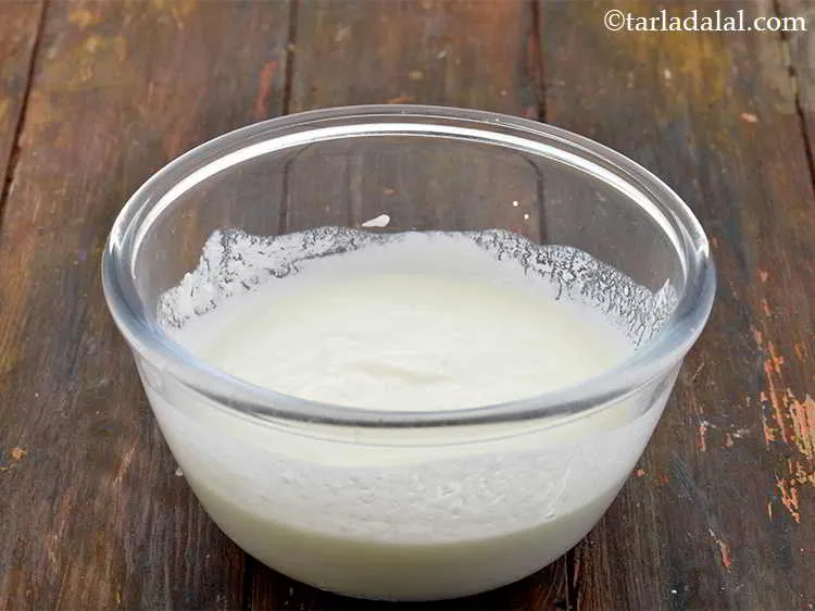 Step 8 – Now, take a deep bowl and add the Low- fat curds into it. Dahi is …