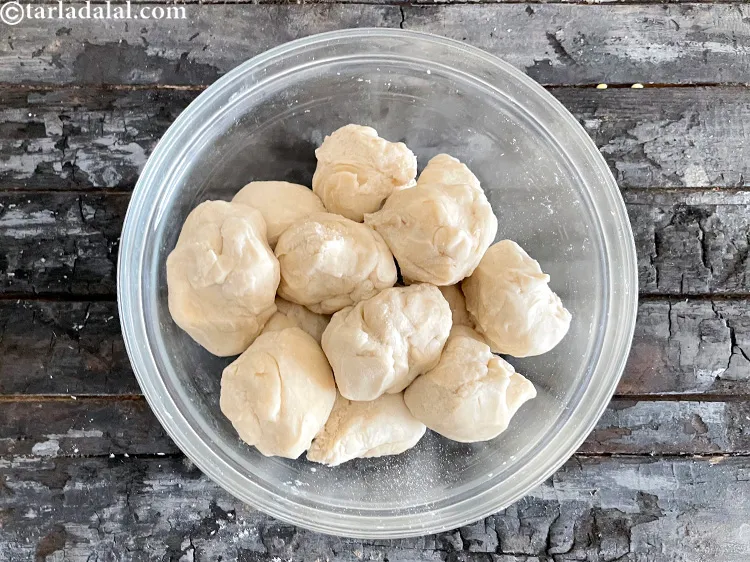 Step 19 – Divide the dough into 14 equal portions.