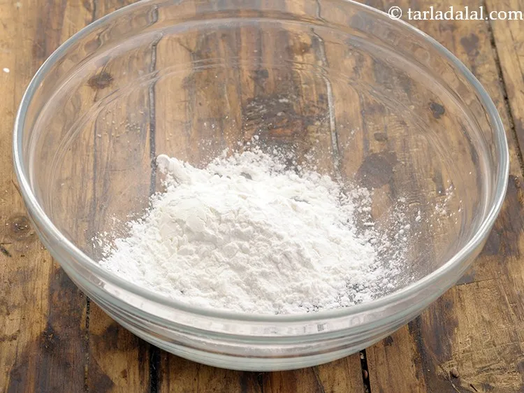 Step 3 – For the cornflour mixture, add 2 tbsp&nbsp;<a href="https://www.tarladalal.com/glossary-cornflour-cornstarch-maize-starch-corn-flour-112i">cornflour</a> in a deep bowl.