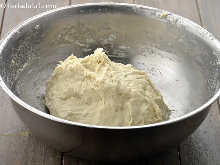 Step 13 – Knead into a loose sticky dough using enough warm water.