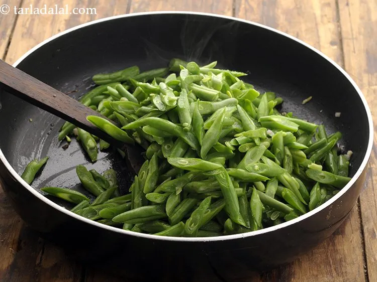 Step 21 – Add french beans.
