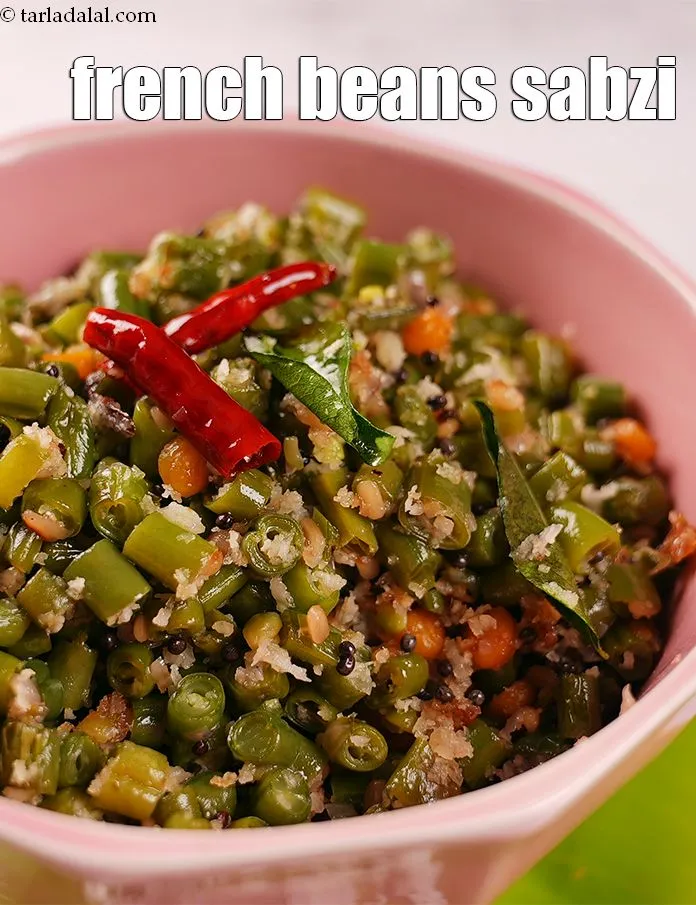 Step 20 – Serve <strong>beans poriyal</strong> hot.