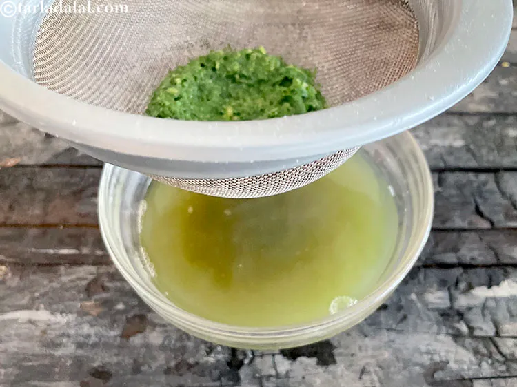 Step 16 – Strain the mixture using a strainer.