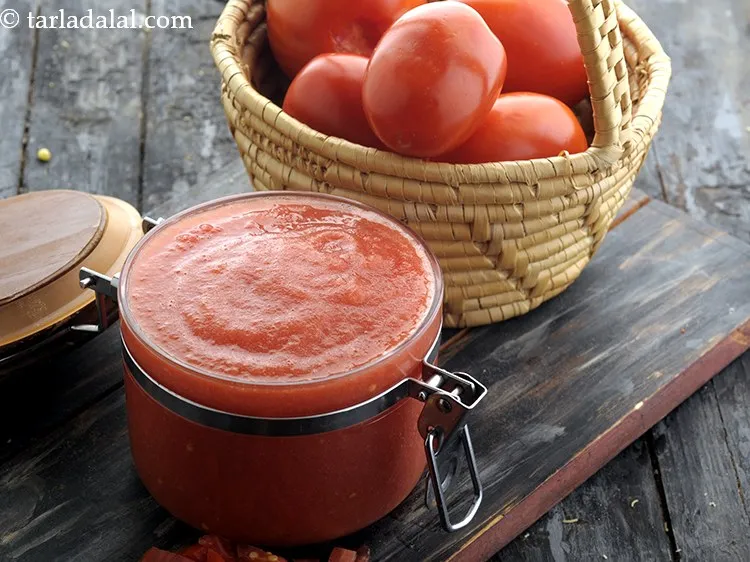 Step 51 – Click here to <a href="https://www.tarladalal.com/fresh-tomato-pulp-homemade-tomato-pulp-38652r" target="_blank">learn how to make tomato pulp</a> in detail