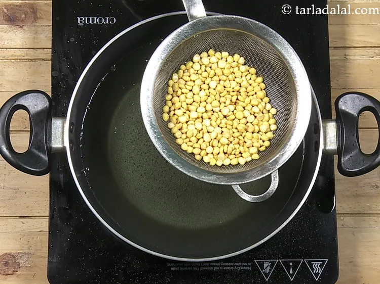 Step 30 – Once deep fried, remove the <strong>fried chana dal recipe | chana dal namkeen | savoury …