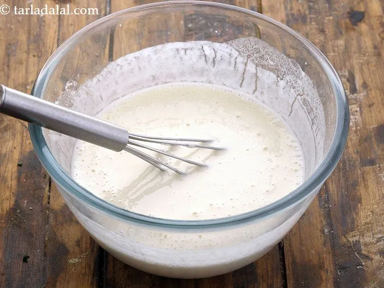 Step 5 – Whisk well. The mixture should be free of lumps. Keep aside.