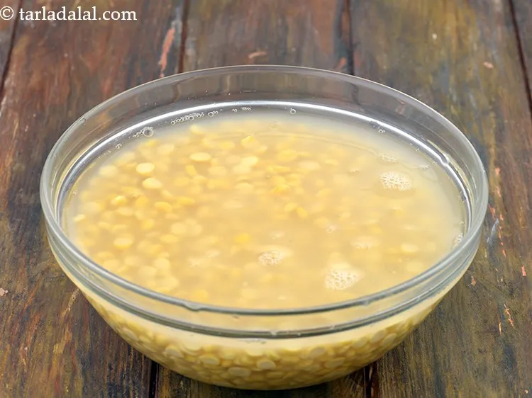 Step 19 – <strong>To soak chana dal for fried chana dal recipe | chana dal namkeen | savoury …