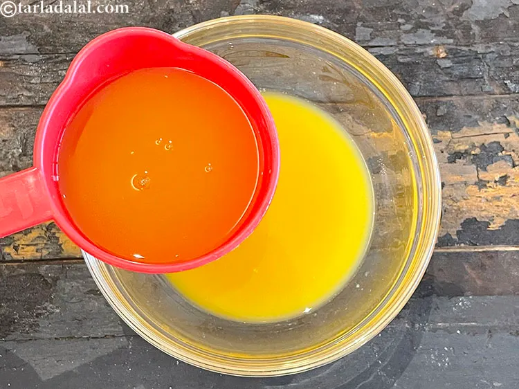 Step 4 – Add&nbsp;<meta charset="UTF-8" />3/4 cup&nbsp;chilled readymade&nbsp;<a href="glossary-mango-juice-aam-ka-juice-aam-ka-ras-143i">mango juice</a>&nbsp;or frooti.