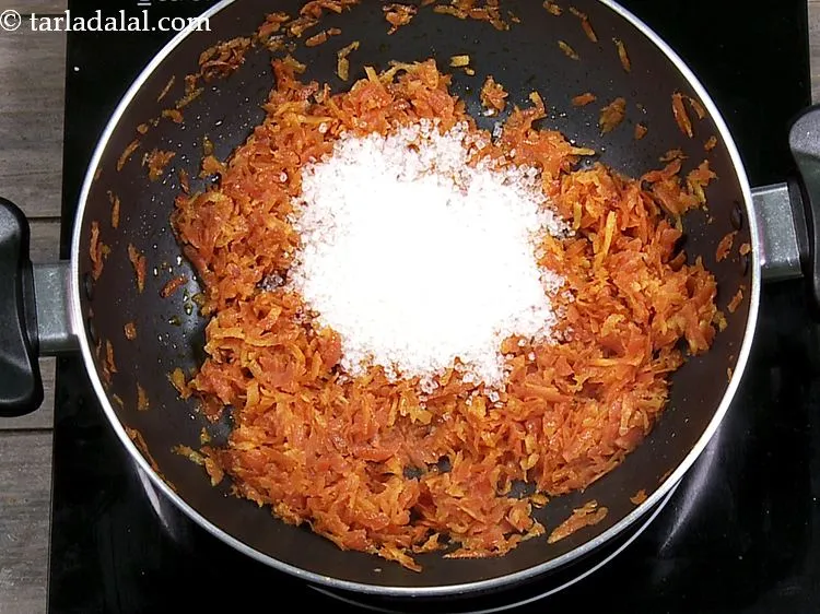 Step 16 – Add sugar. You can add more or less sugar as per the sweetness you prefer.