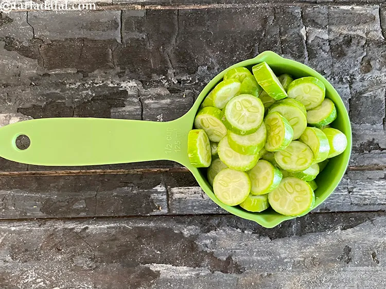 Step 6 – Cut the tendli into medium size rings. Too thin might ruin the mouthfeel and too …