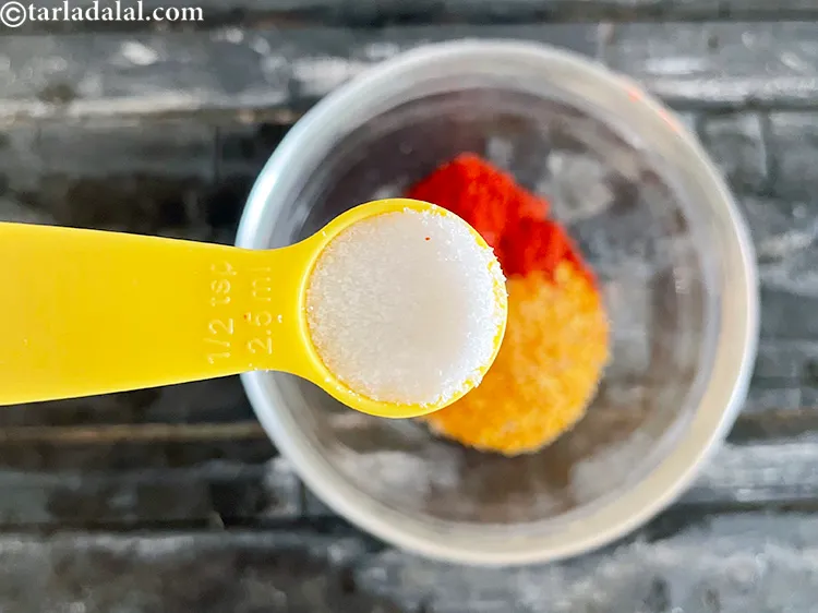 Step 14 – Add 1/4 tsp of salt. This resticted quantity is for people with high blood pressure. …