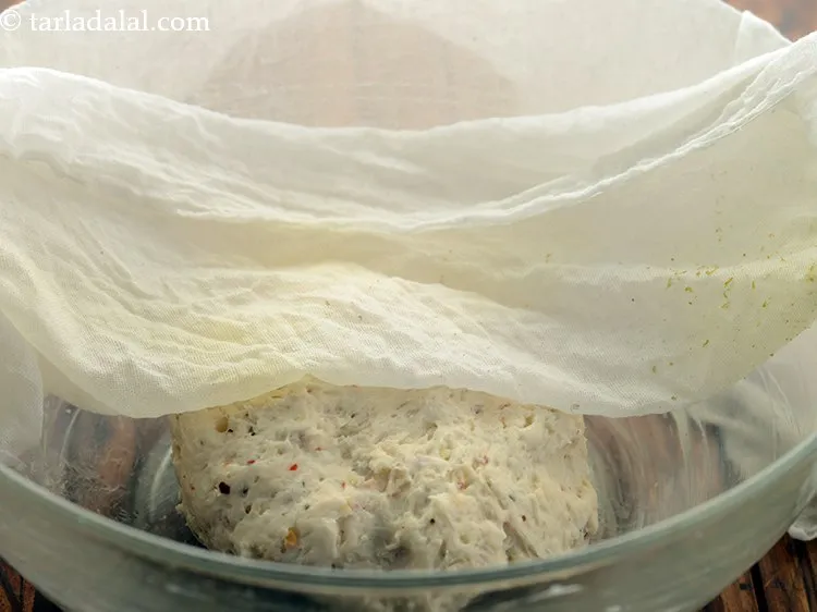 Step 16 – Cover it with a damp muslin cloth and keep aside for 1 hour.