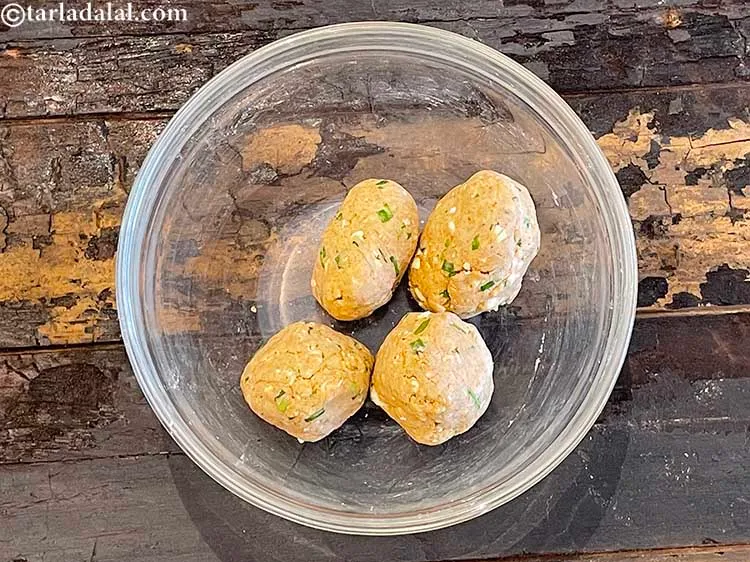 Step 16 – Divide the dough into 4 equal portions.