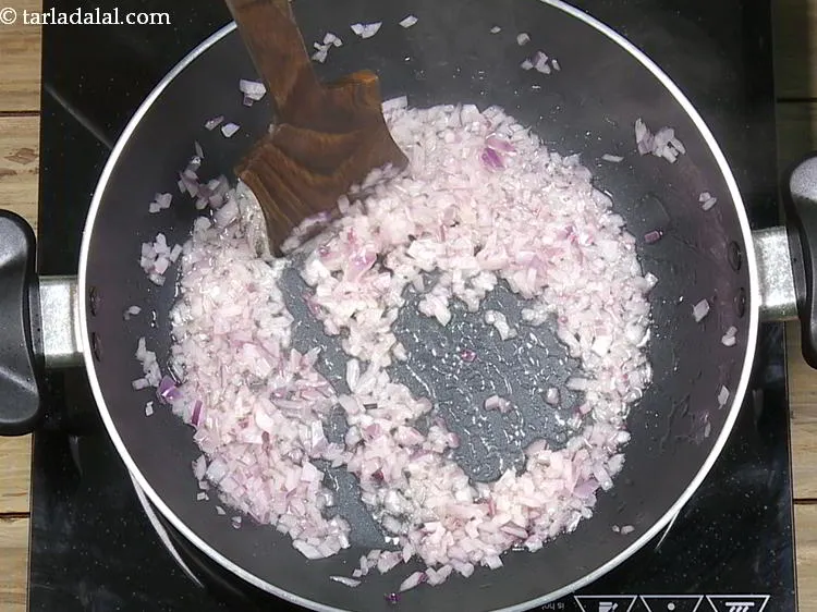Step 16 – Mix well and saut&eacute; on a medium flame for 1 minute or until the onions …