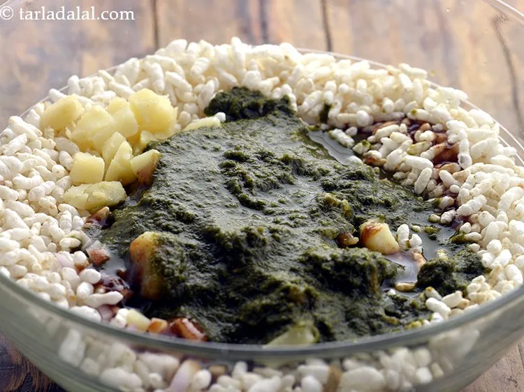 Step 39 – Add 2 tbsp <a href="https://www.tarladalal.com/green-chutney-chaat-2797r" target="_blank"><strong>green chutney</strong></a>.