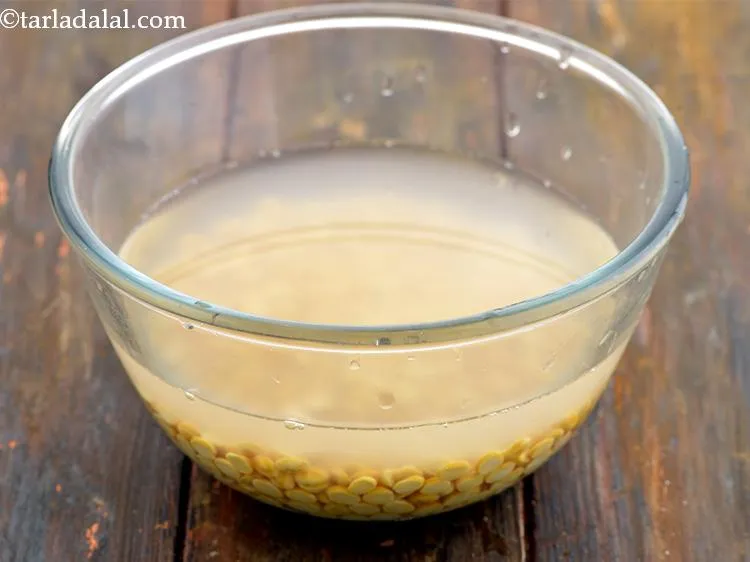 Step 6 – Wash and soak the Chana dal for an hour.