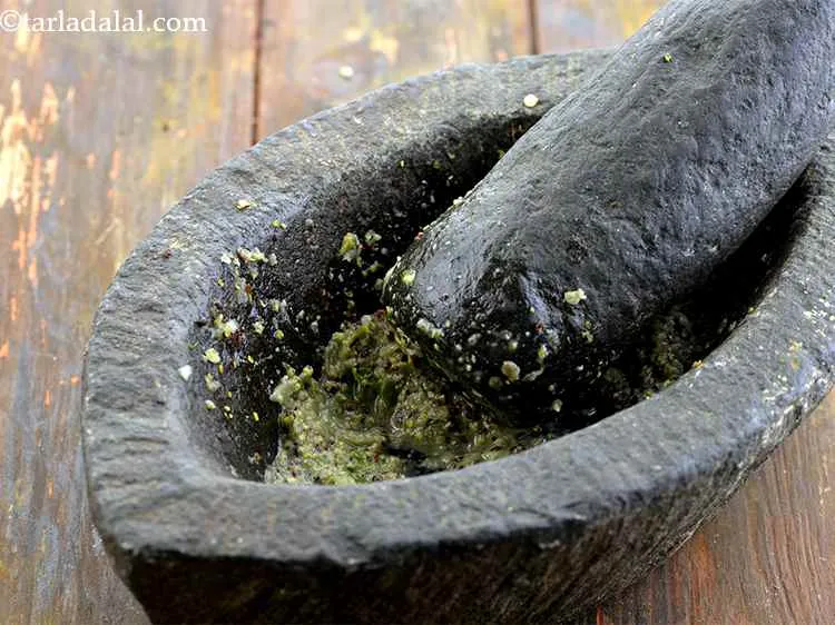 Step 5 – Add about 2 tbsp water. Grind it to a smooth paste. Keep it aside for …