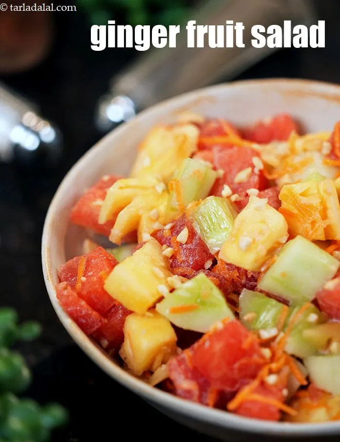 Step 21 – Serve <strong>fruit salad in honey lime dressing | ginger fruit salad | healthy Indian fruit …